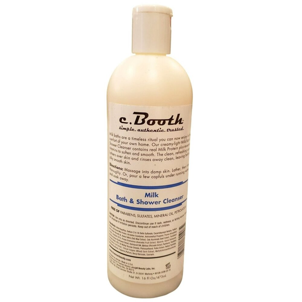 C Booth Milk Bath and Shower Cleanser Discontinued Paraben Free Sulfate Free